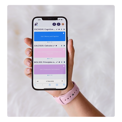 Mobile phone open to the thea study app